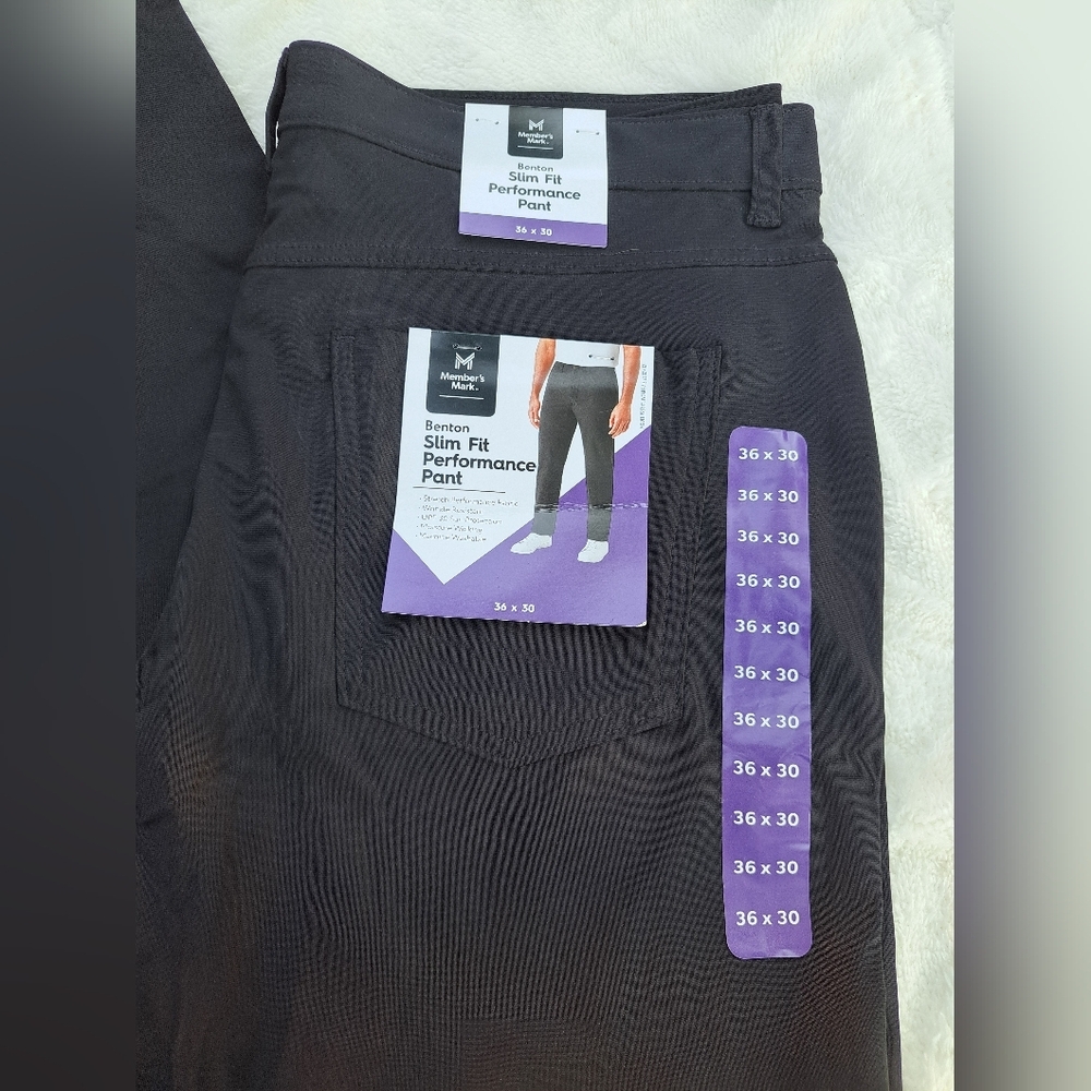 NWT Member's Mark Slim Fit Men's Benton Performance Pant - Picture 7 of 7